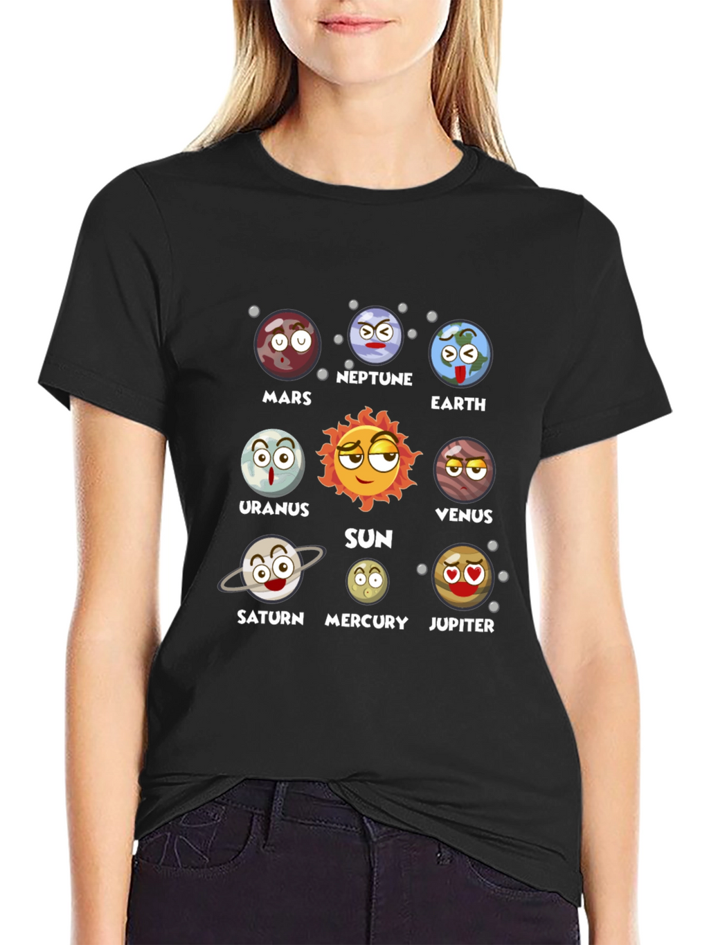 Planets Cartoon Graphic Novelty T-Shirt