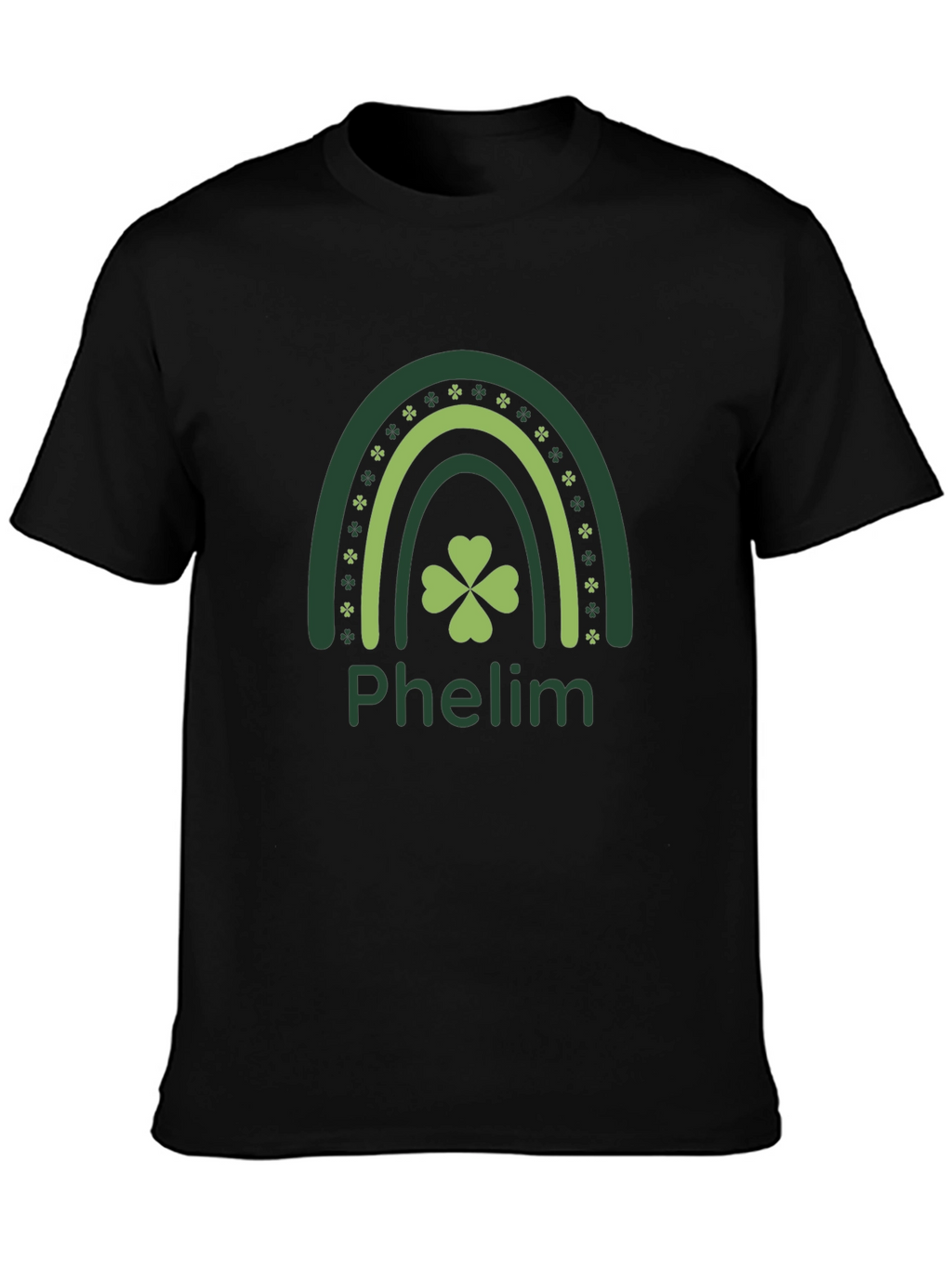 St. Patricks Day Phelm Rainbow Clover T-Shirt