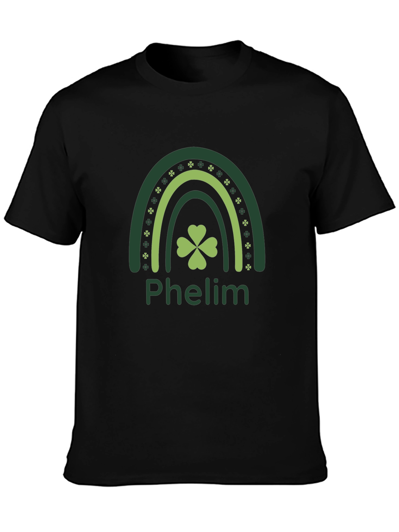 St. Patricks Day Phelm Rainbow Clover T-Shirt