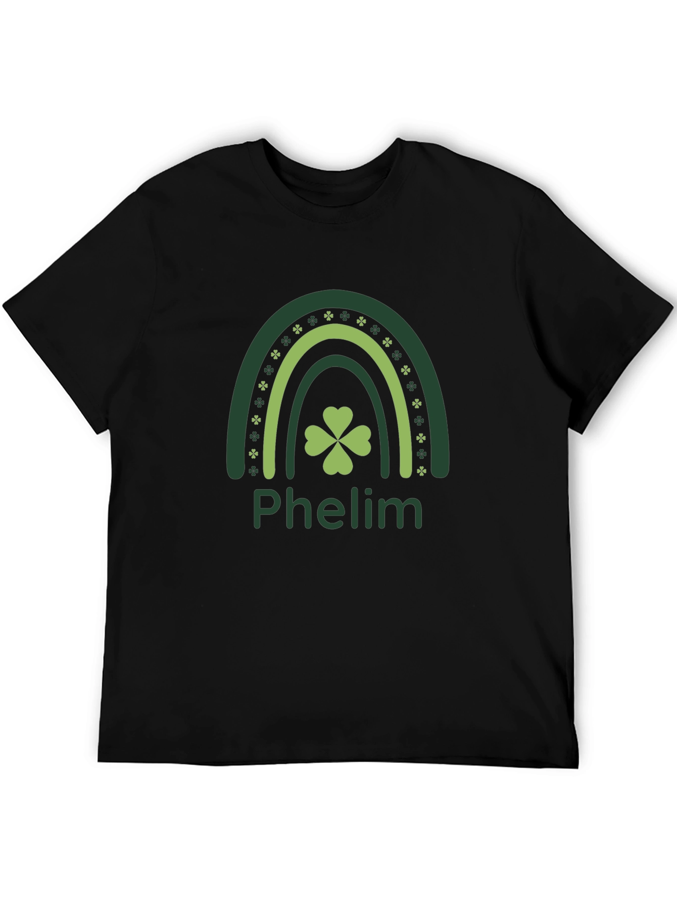 St. Patricks Day Phelm Rainbow Clover T-Shirt
