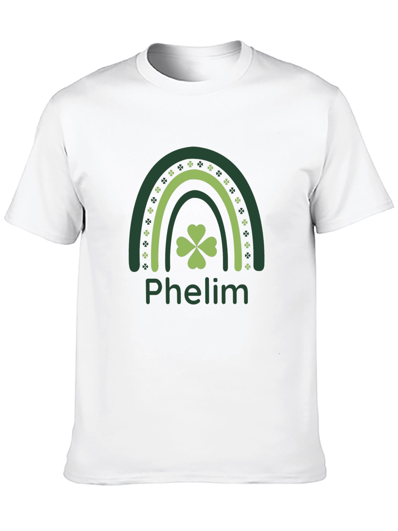 St. Patricks Day Phelm Rainbow Clover T-Shirt