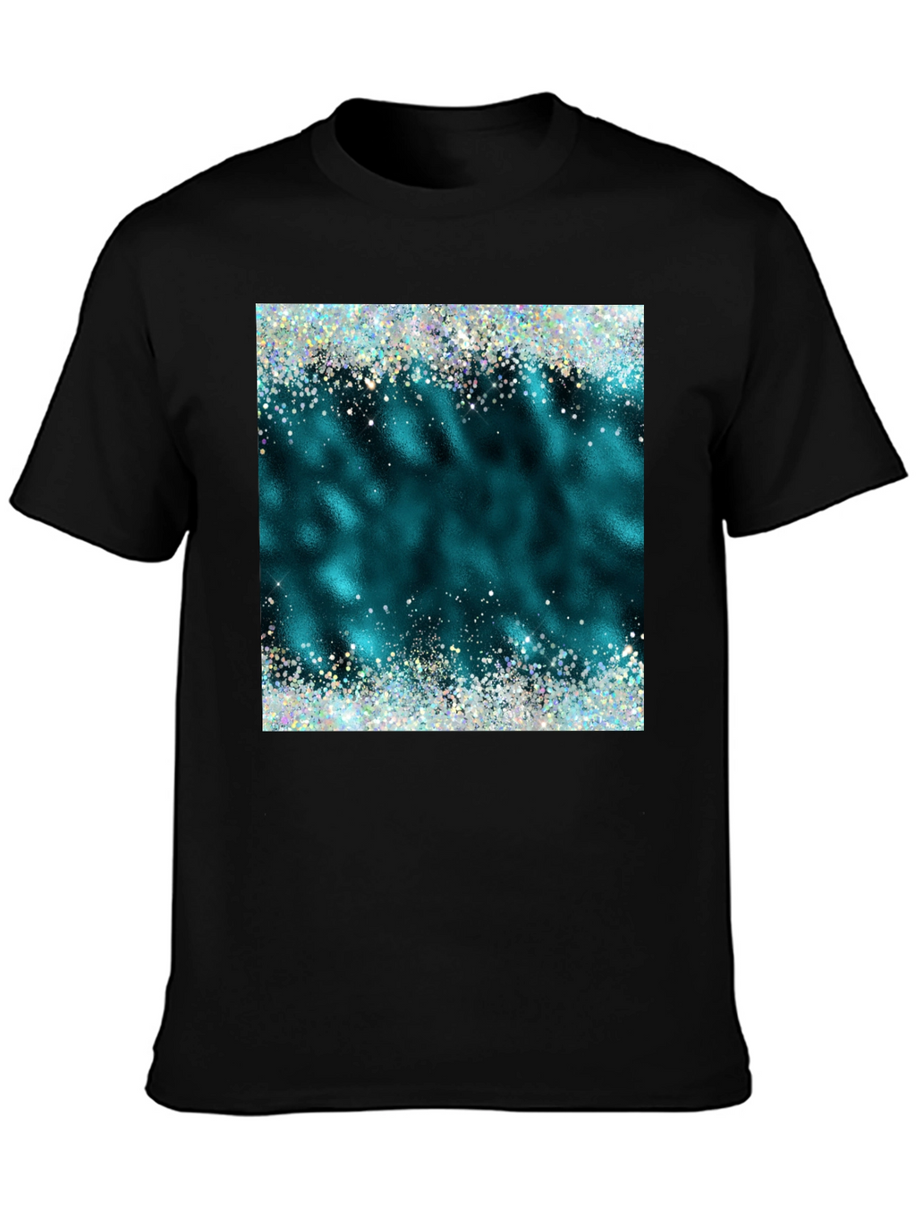 Teal Sparkle Graphic Tee - Trendy Casual Shirt
