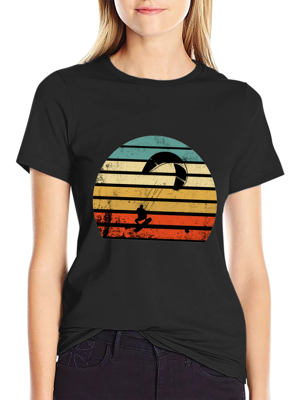Retro Kiteboarding T-Shirt - Sunset Graphic Tee