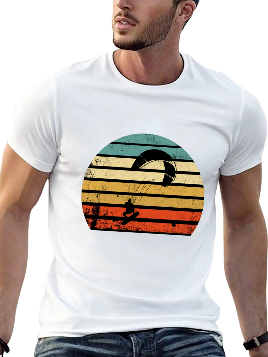 Retro Kiteboarding T-Shirt - Sunset Graphic Tee
