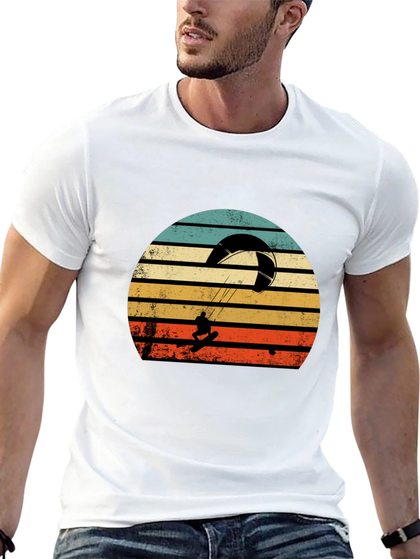 Retro Kiteboarding T-Shirt - Sunset Graphic Tee