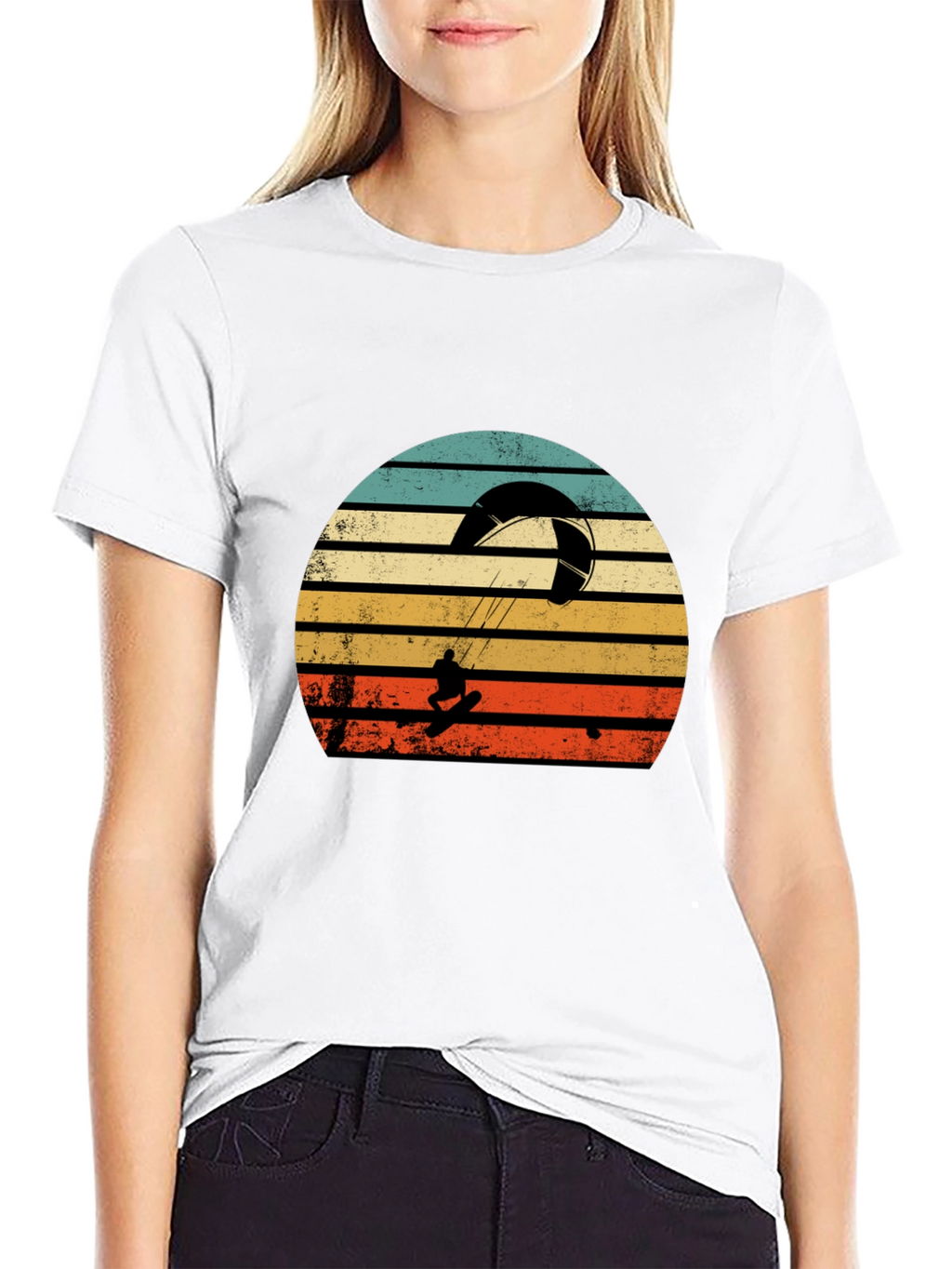 Retro Kiteboarding T-Shirt - Sunset Graphic Tee