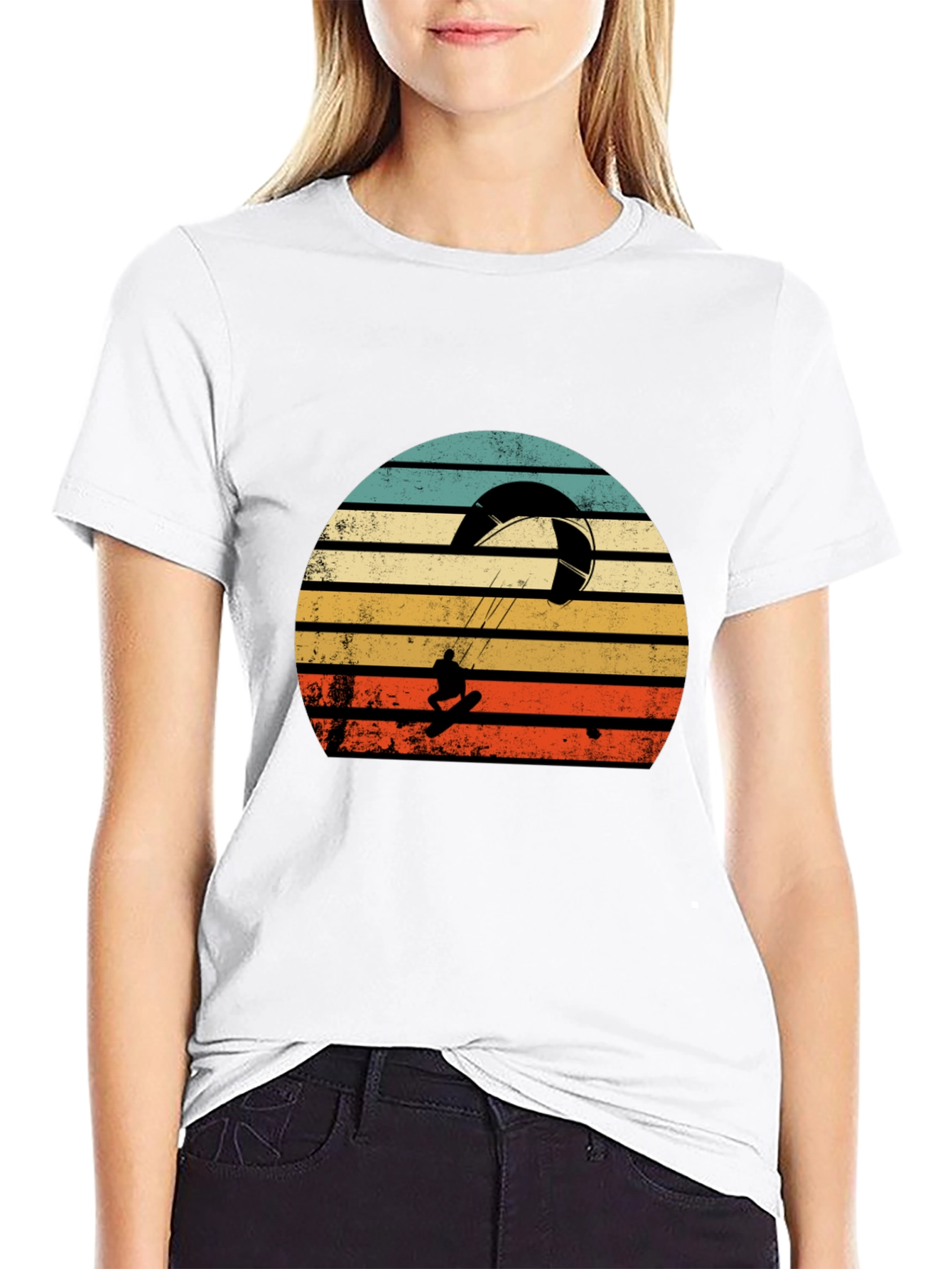 Retro Kiteboarding T-Shirt - Sunset Graphic Tee