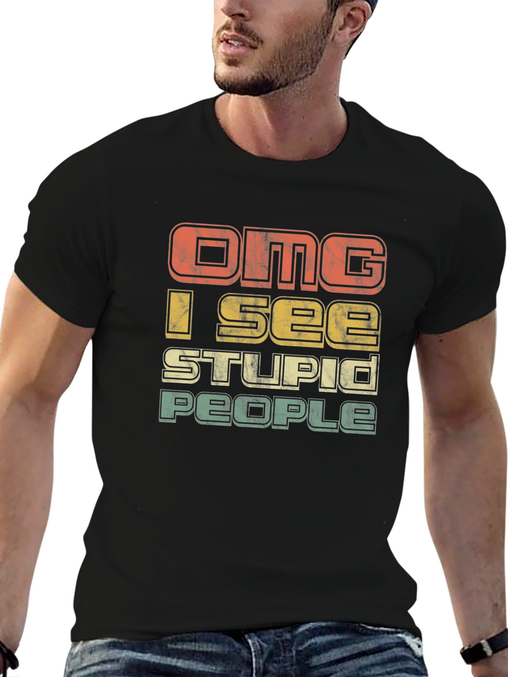 OMG I See Stupid People Graphic T-Shirt