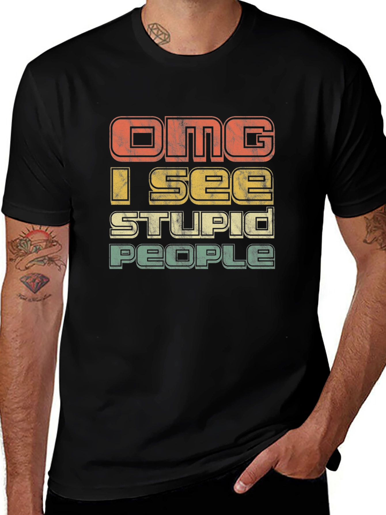 OMG I See Stupid People Graphic T-Shirt