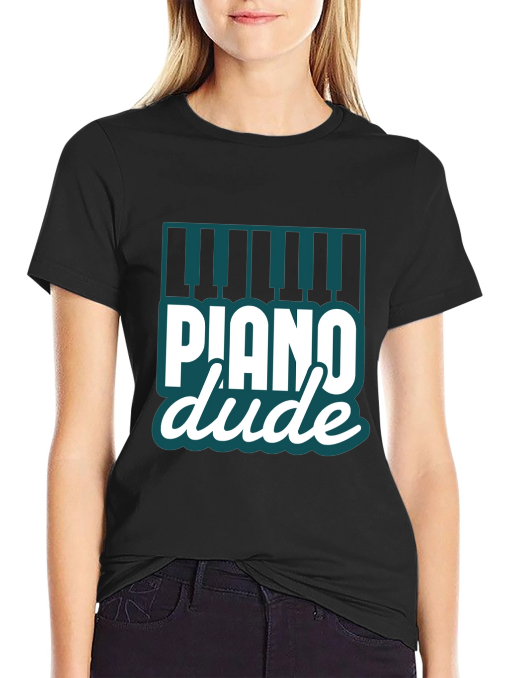 Piano Dude Black Graphic Tee