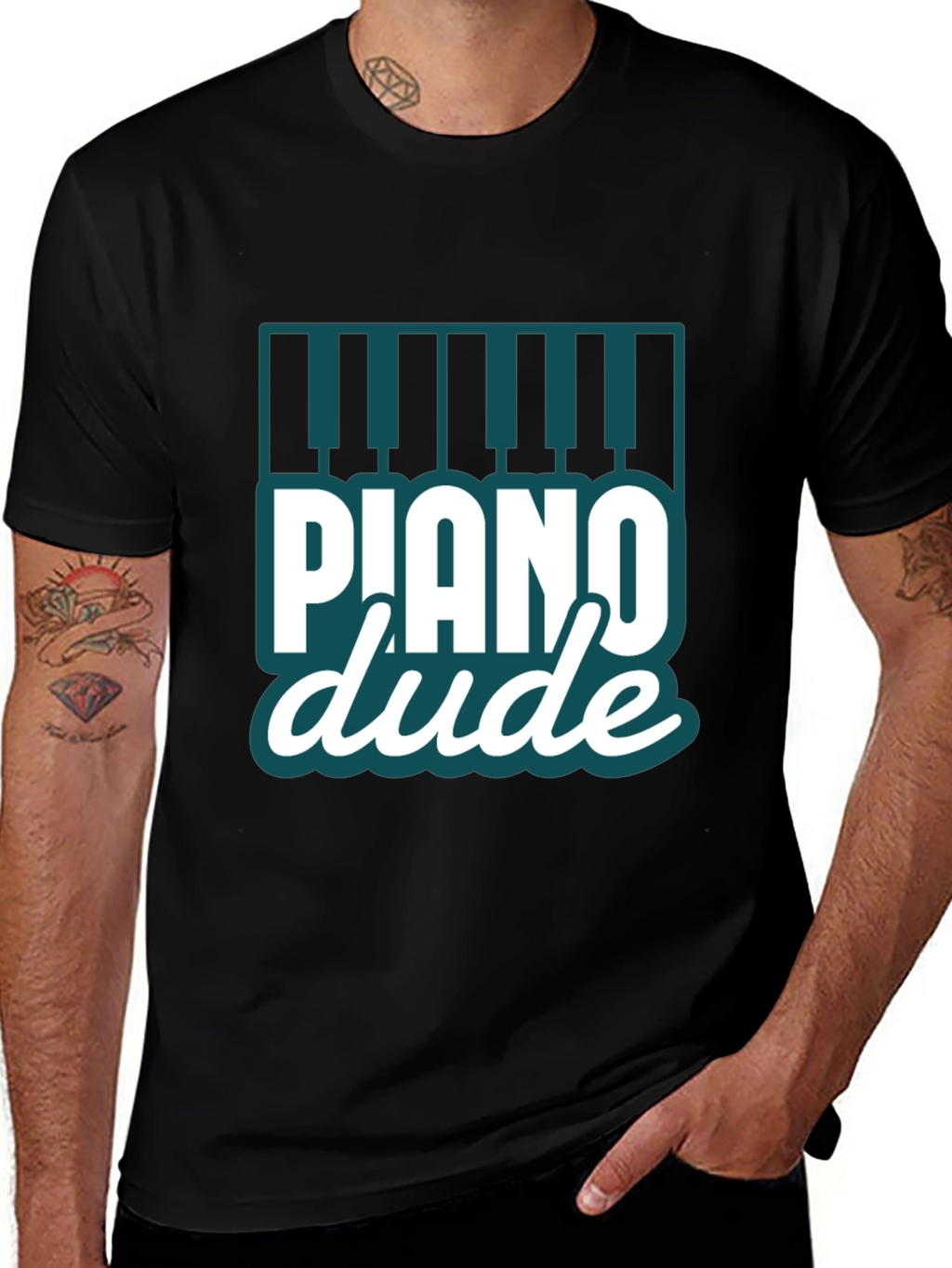 Piano Dude Black Graphic Tee