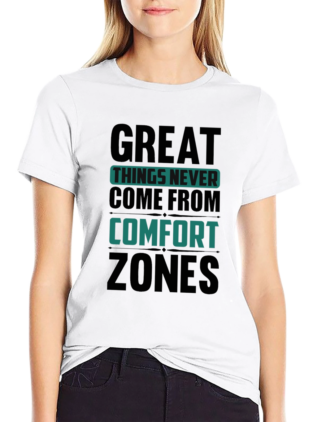 Motivational Graphic T-Shirt - Comfort Zone Black Tee