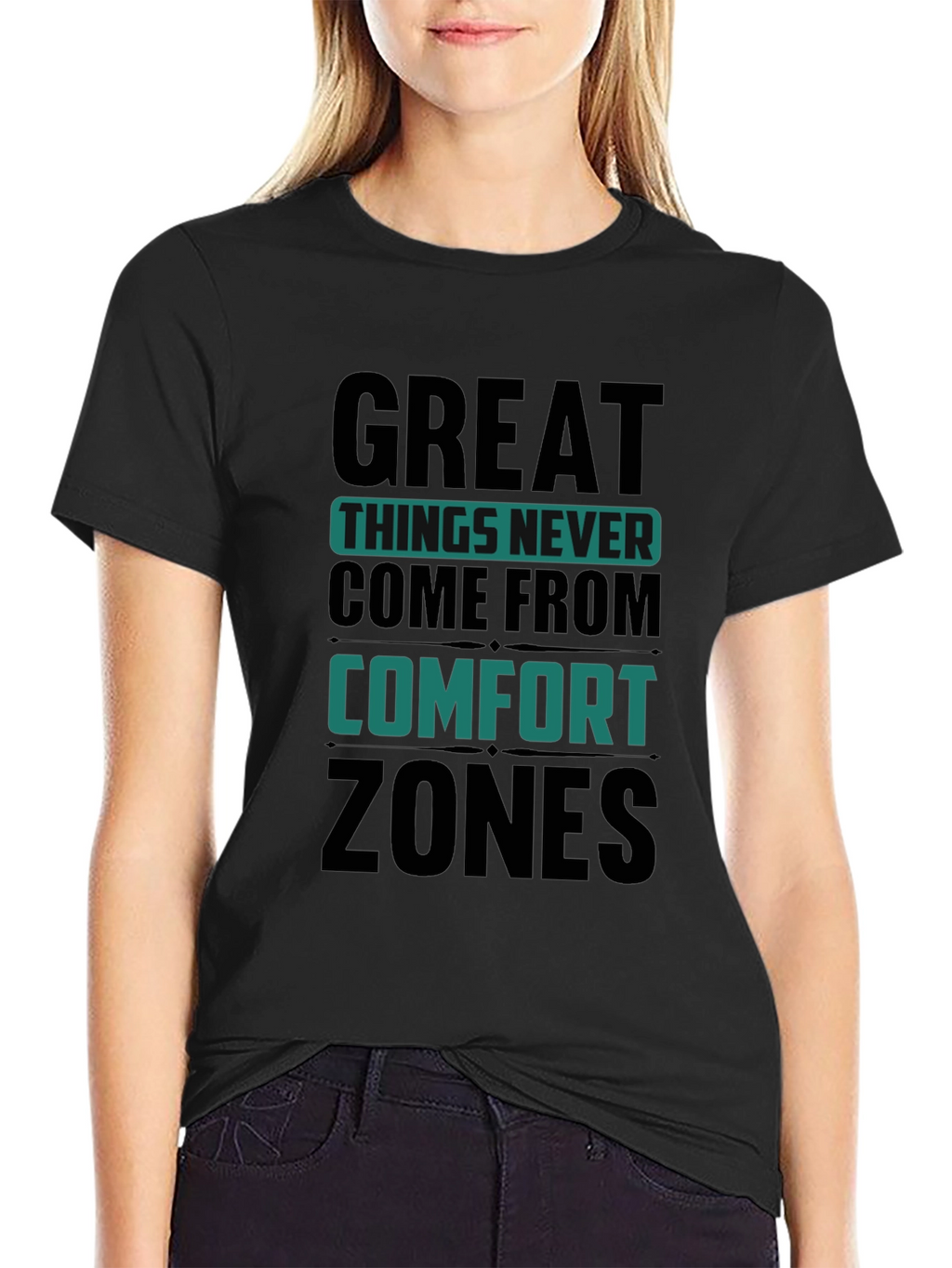 Motivational Graphic T-Shirt - Comfort Zone Black Tee
