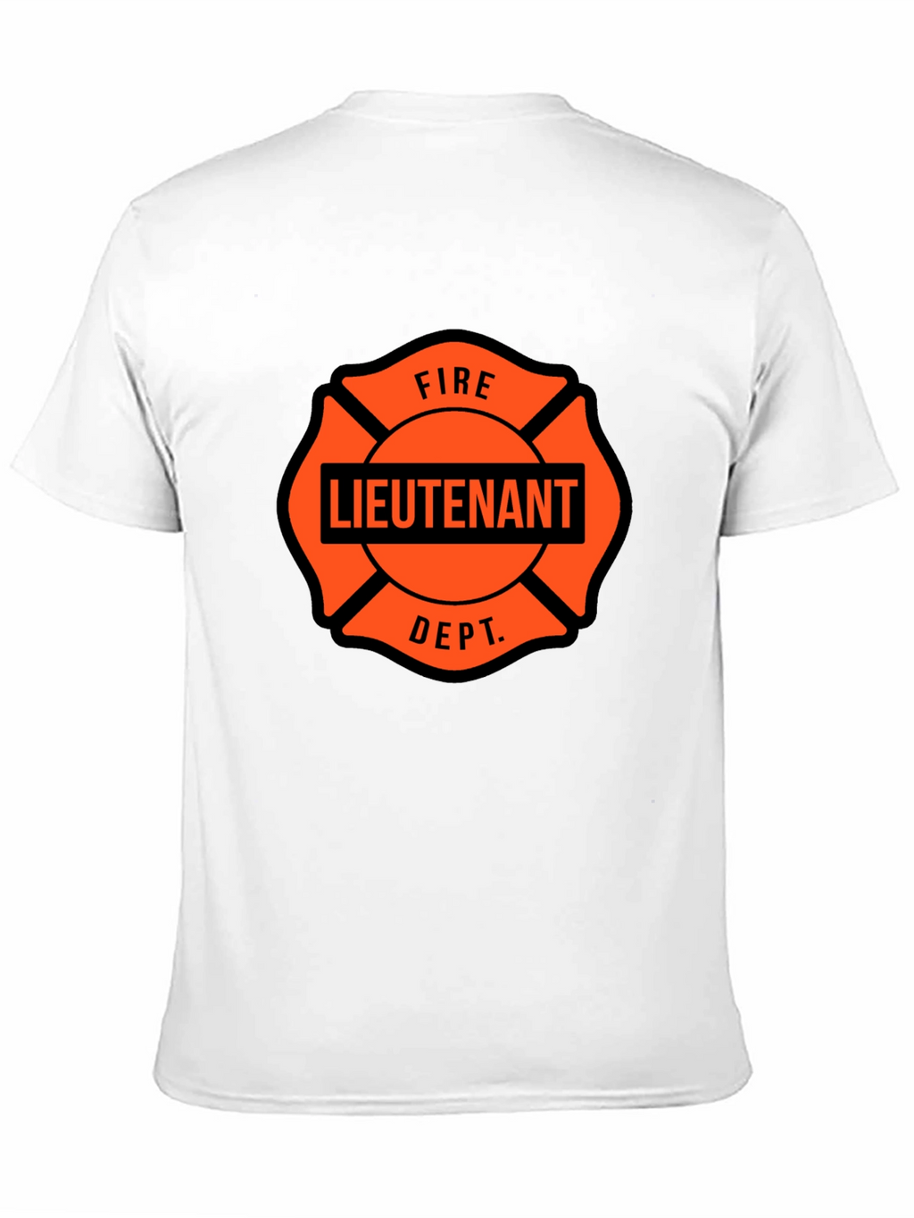 Fire Lieutenant Maltese Cross Black T-Shirt