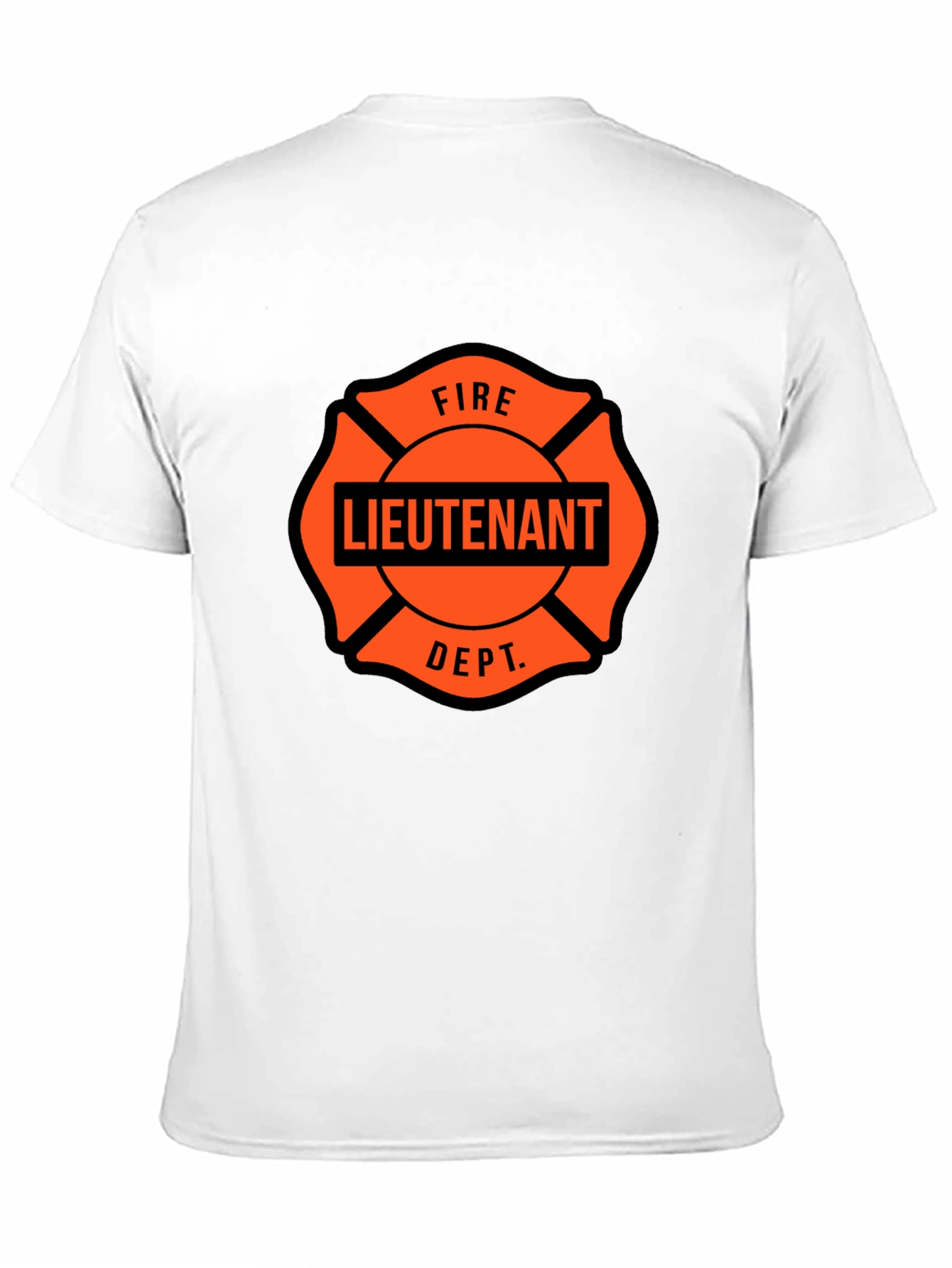 Fire Lieutenant Maltese Cross Black T-Shirt