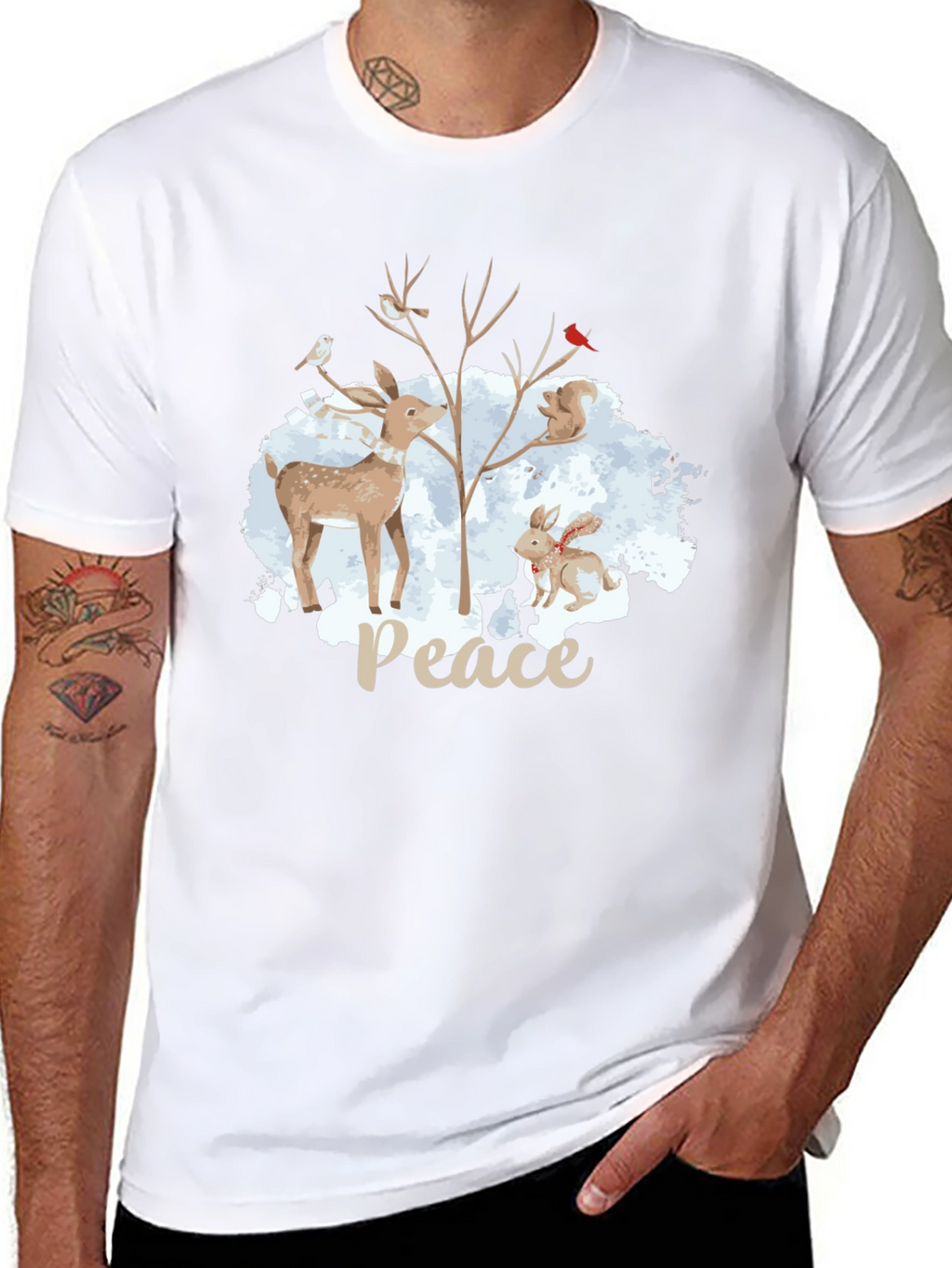 Peace Winter Animals T-Shirt