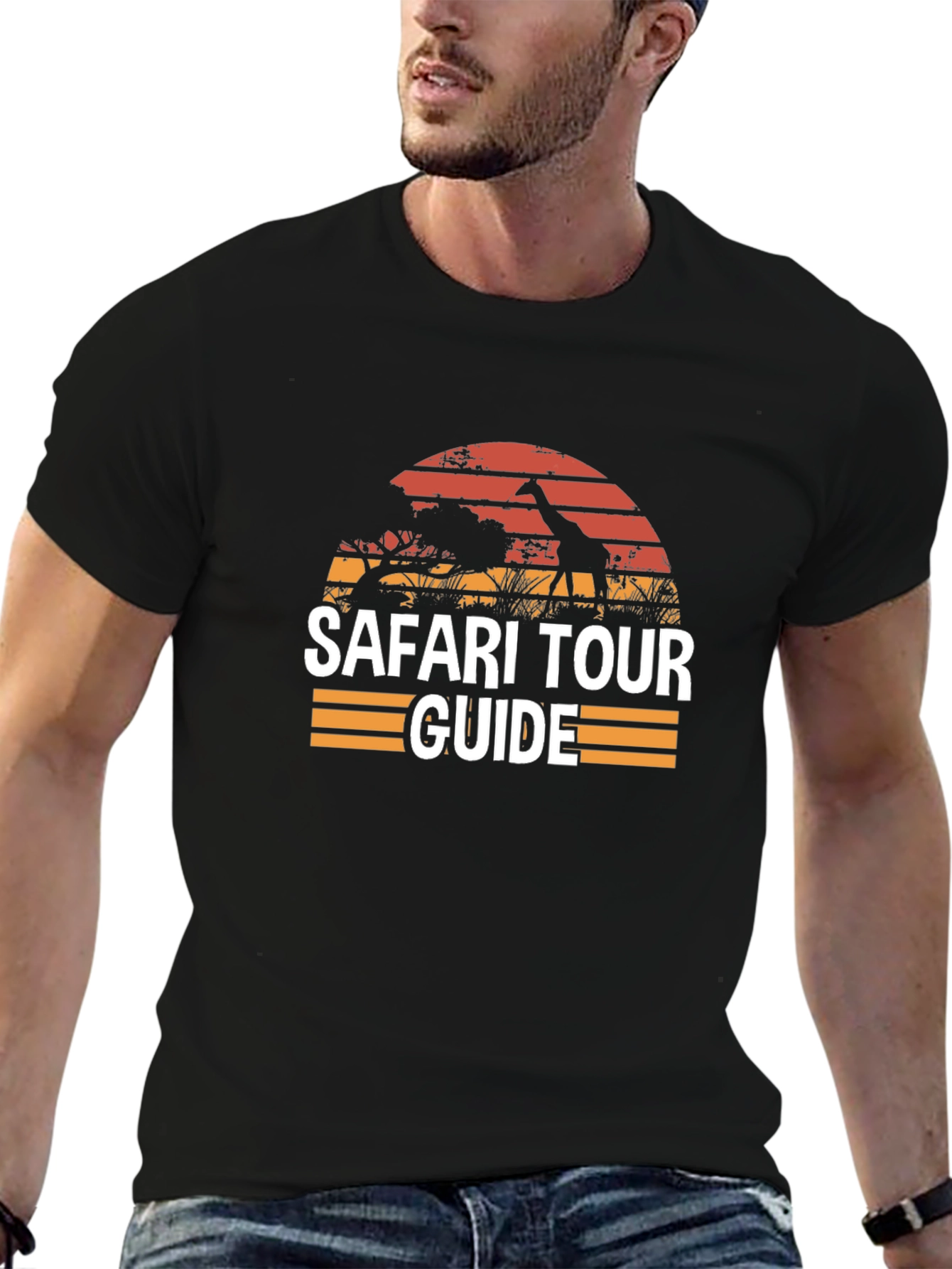 Safari Tour Guide Black T-Shirt