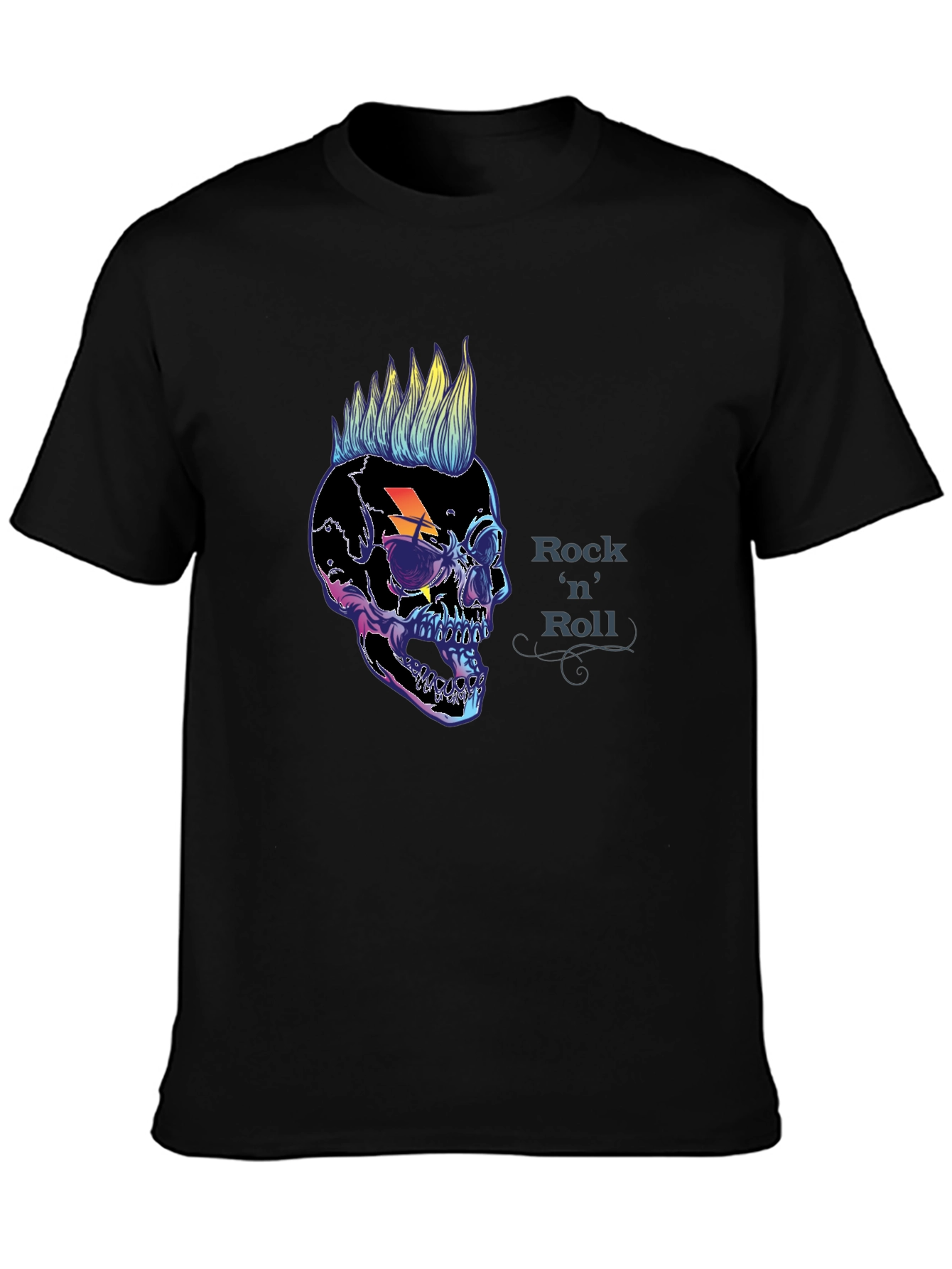 Rock n Roll Skull Graphic Tee - Punk Rock Style