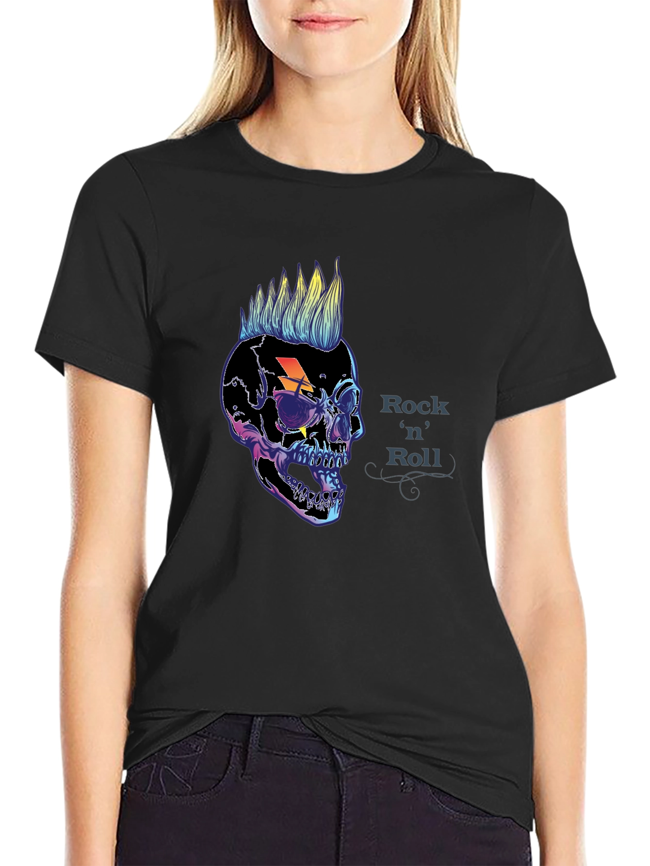 Rock n Roll Skull Graphic Tee - Punk Rock Style