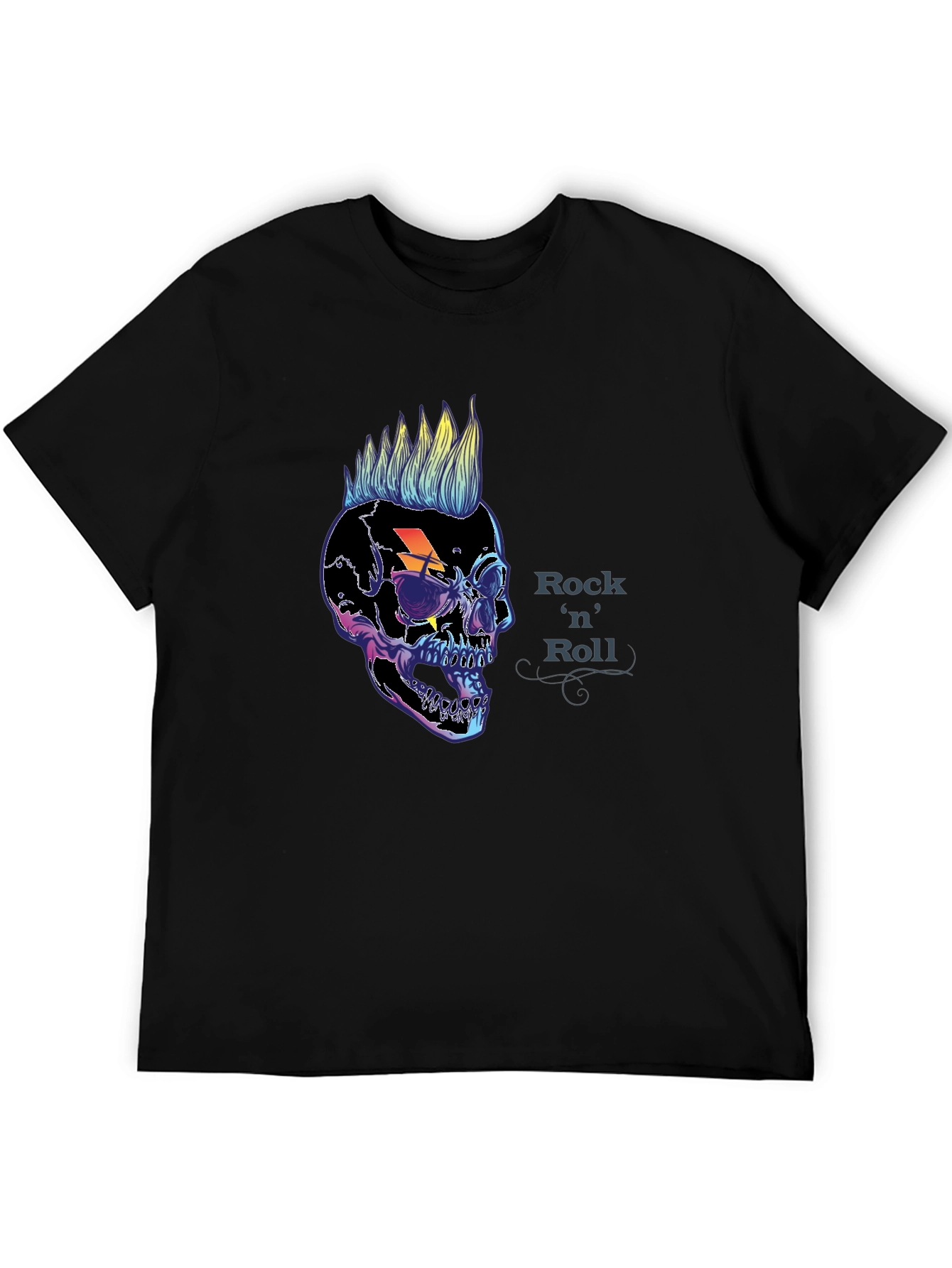 Rock n Roll Skull Graphic Tee - Punk Rock Style