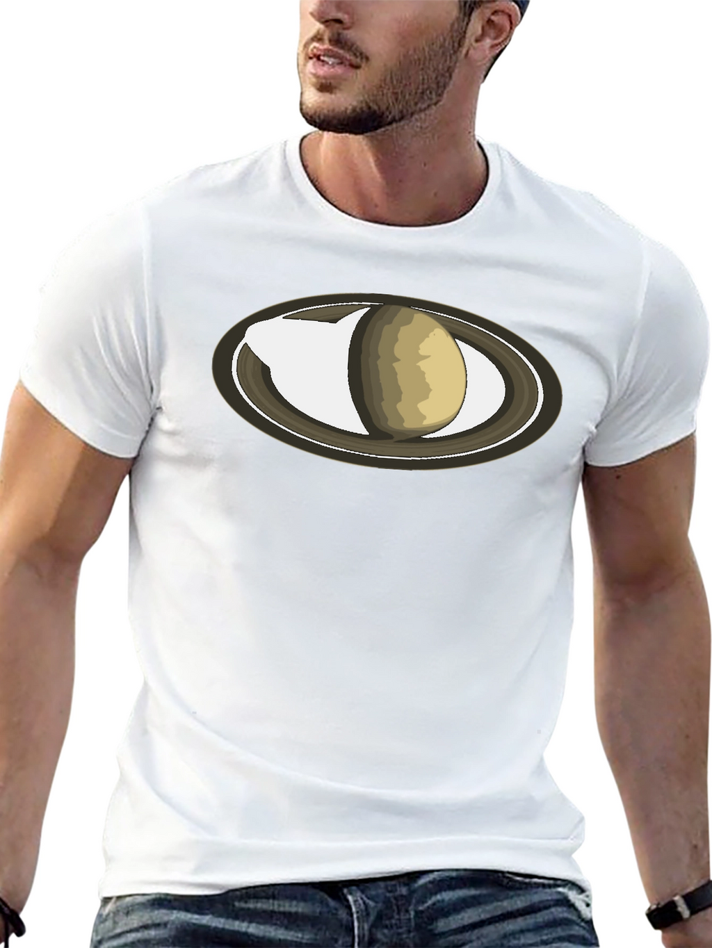Saturn Graphic Black T-Shirt