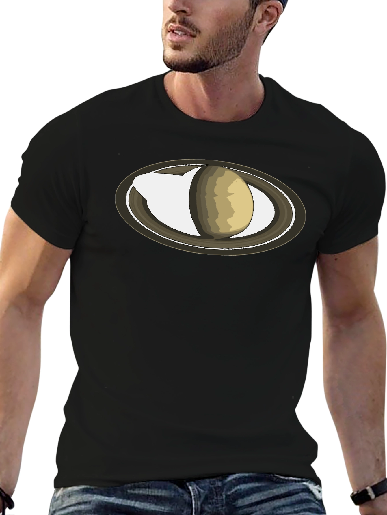 Saturn Graphic Black T-Shirt
