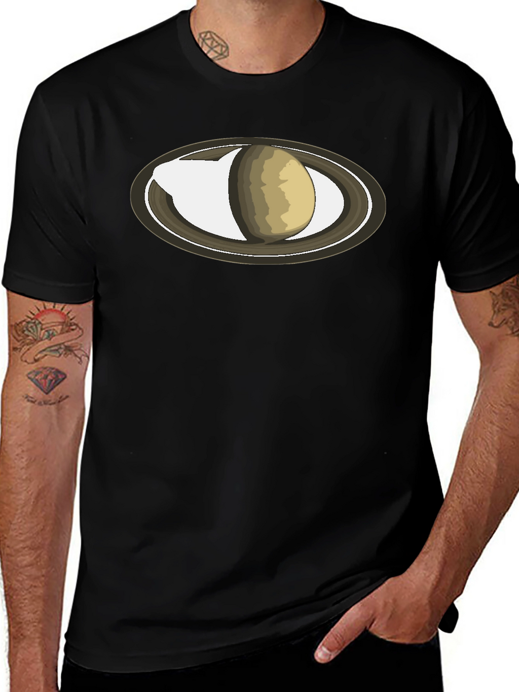 Saturn Graphic Black T-Shirt