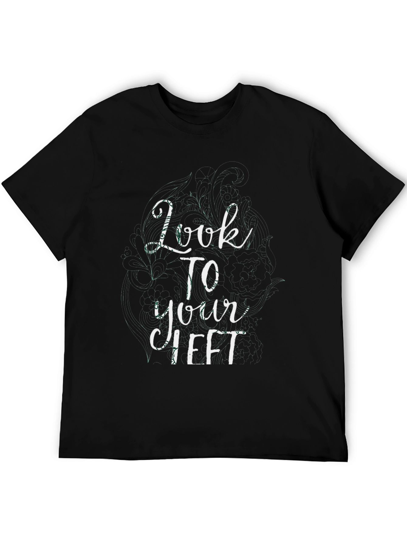 Look To Your Left Graphic Tee - Black Casual Shirt