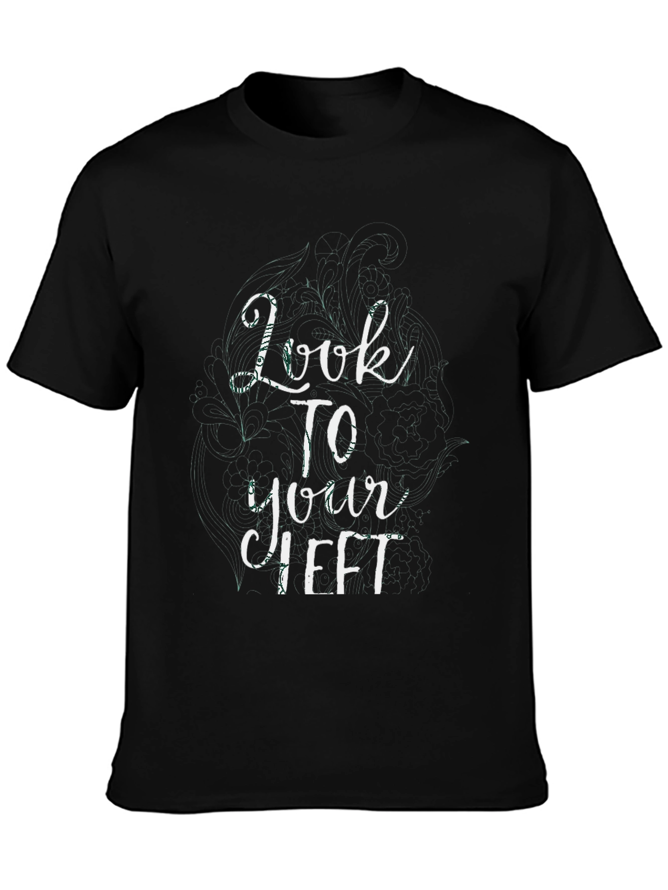 Look To Your Left Graphic Tee - Black Casual Shirt