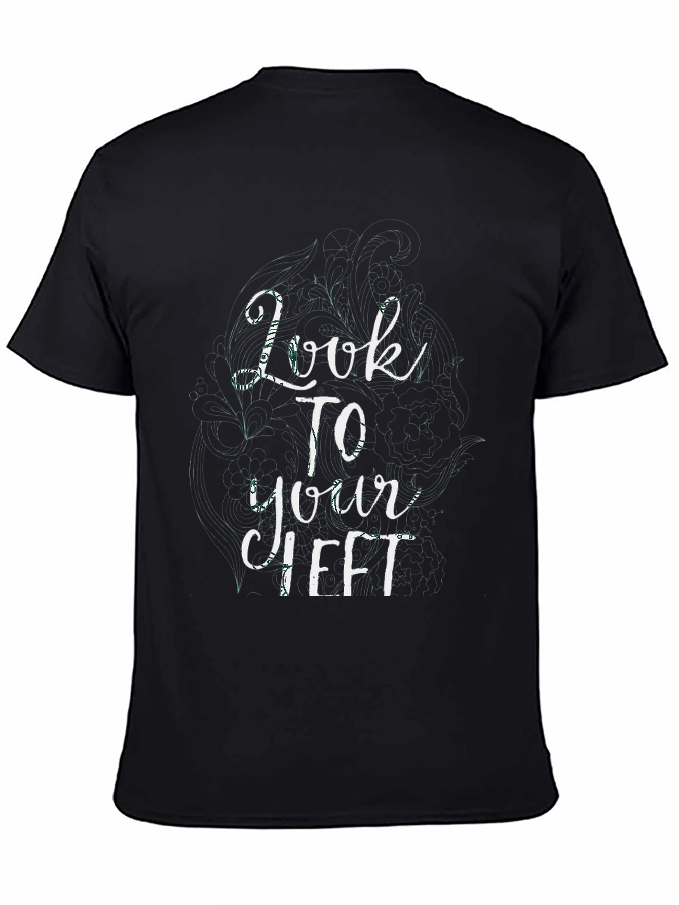 Look To Your Left Graphic Tee - Black Casual Shirt