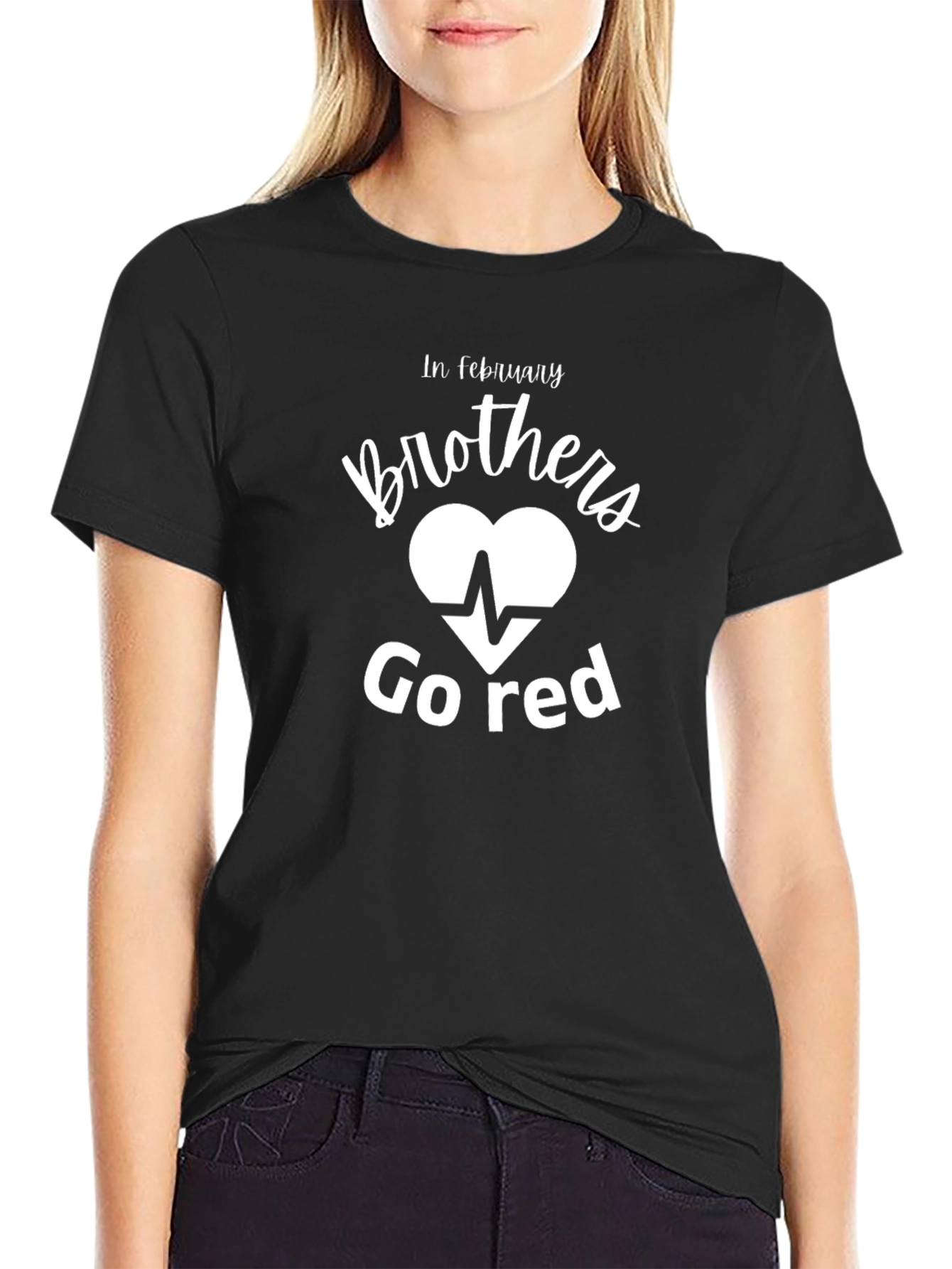 February Brothers Heart Go Red T-Shirt
