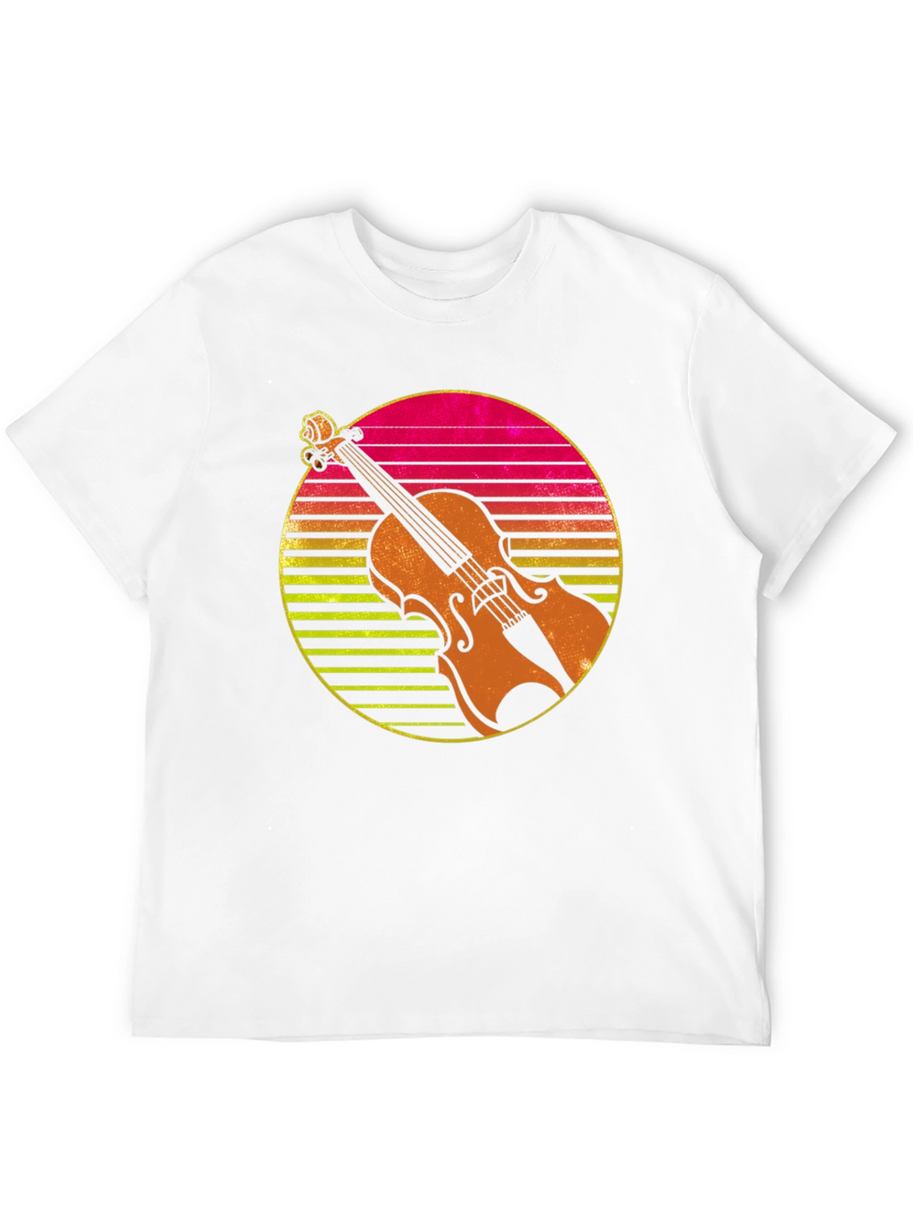 Retro Violin Sunset Graphic Tee