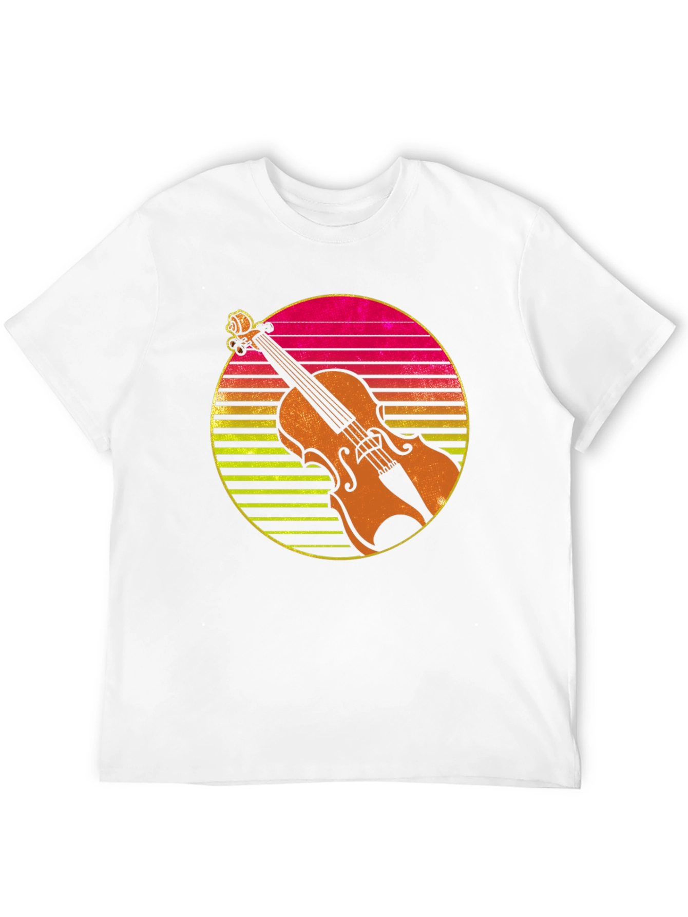 Retro Violin Sunset Graphic Tee
