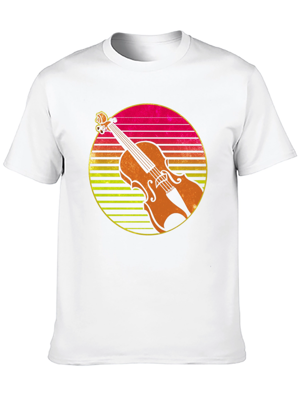 Retro Violin Sunset Graphic Tee