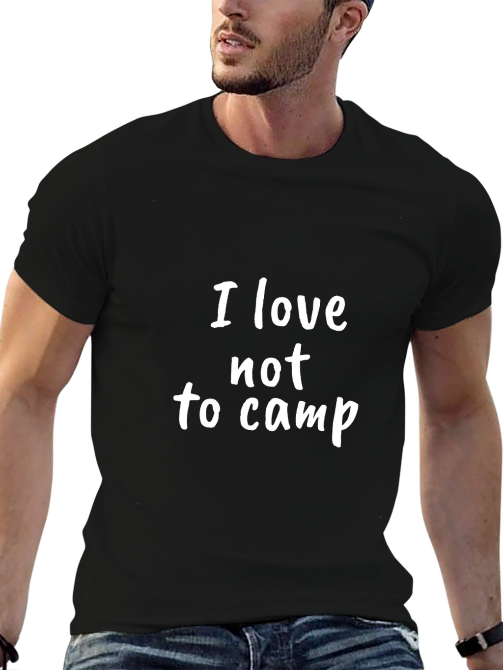 I Love Not to Camp Graphic T-Shirt