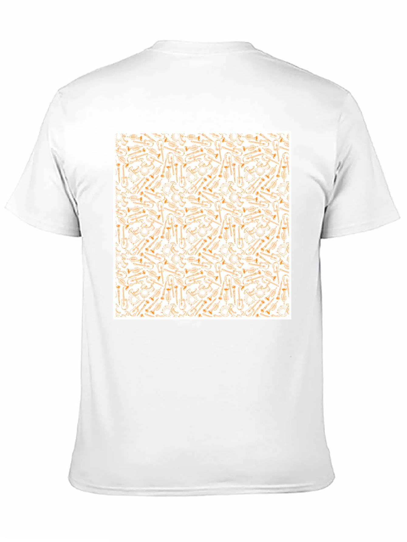 Musical Instrument Patterned Black T-Shirt