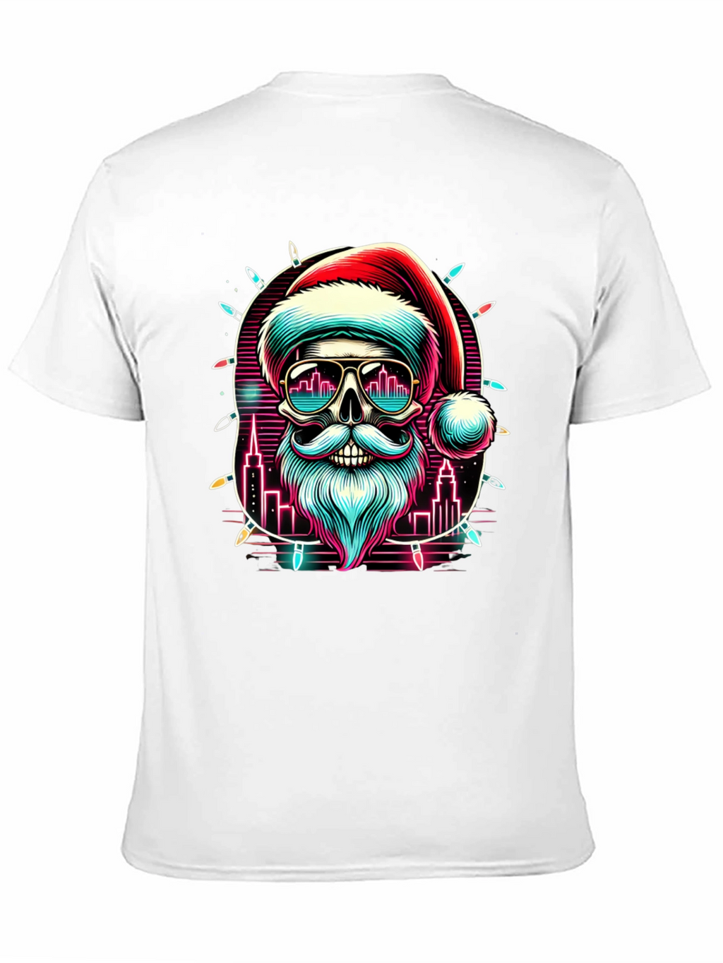 Festive Santa Skull Graphic Tee