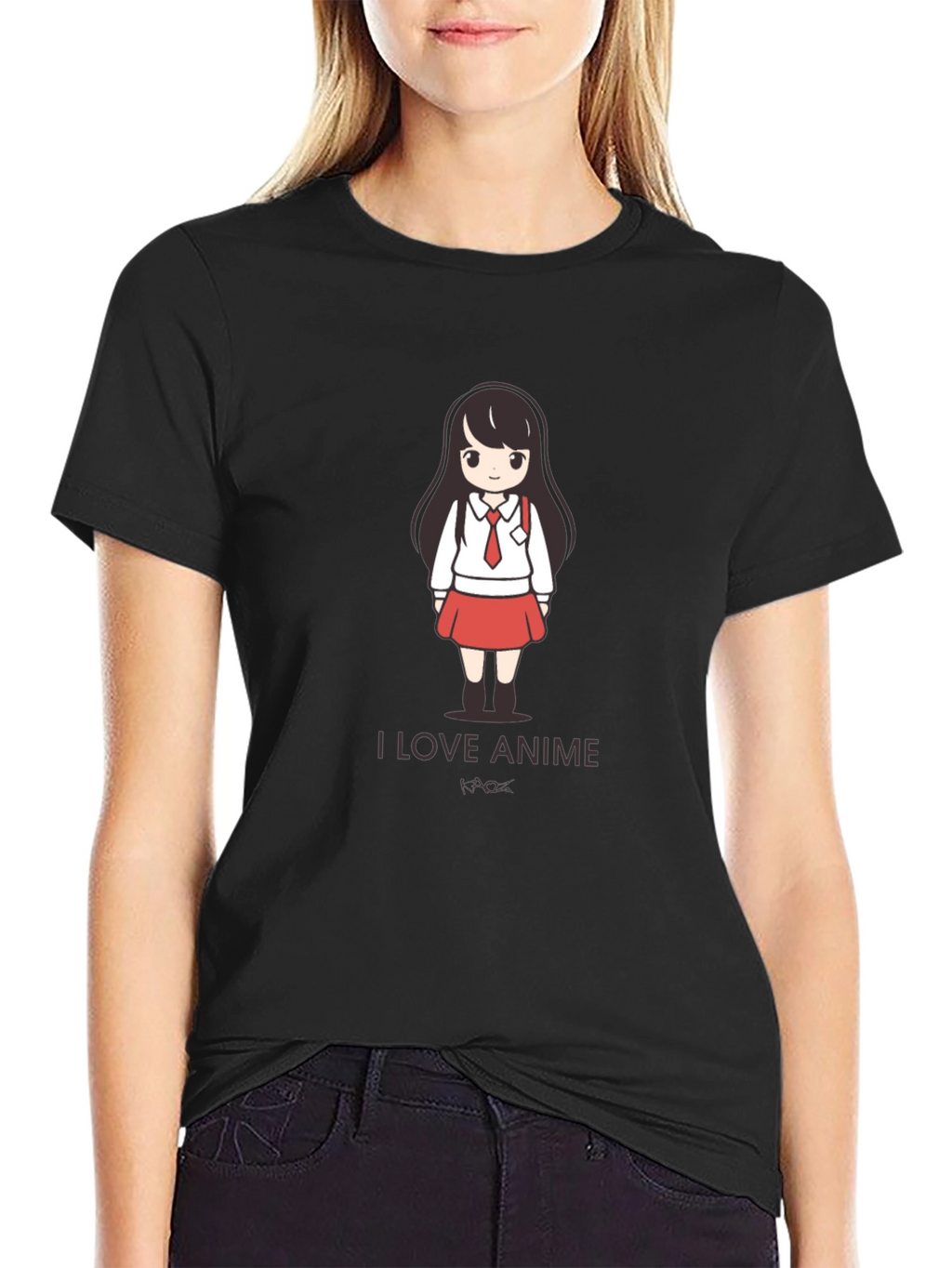 I Love Anime Black T-Shirt