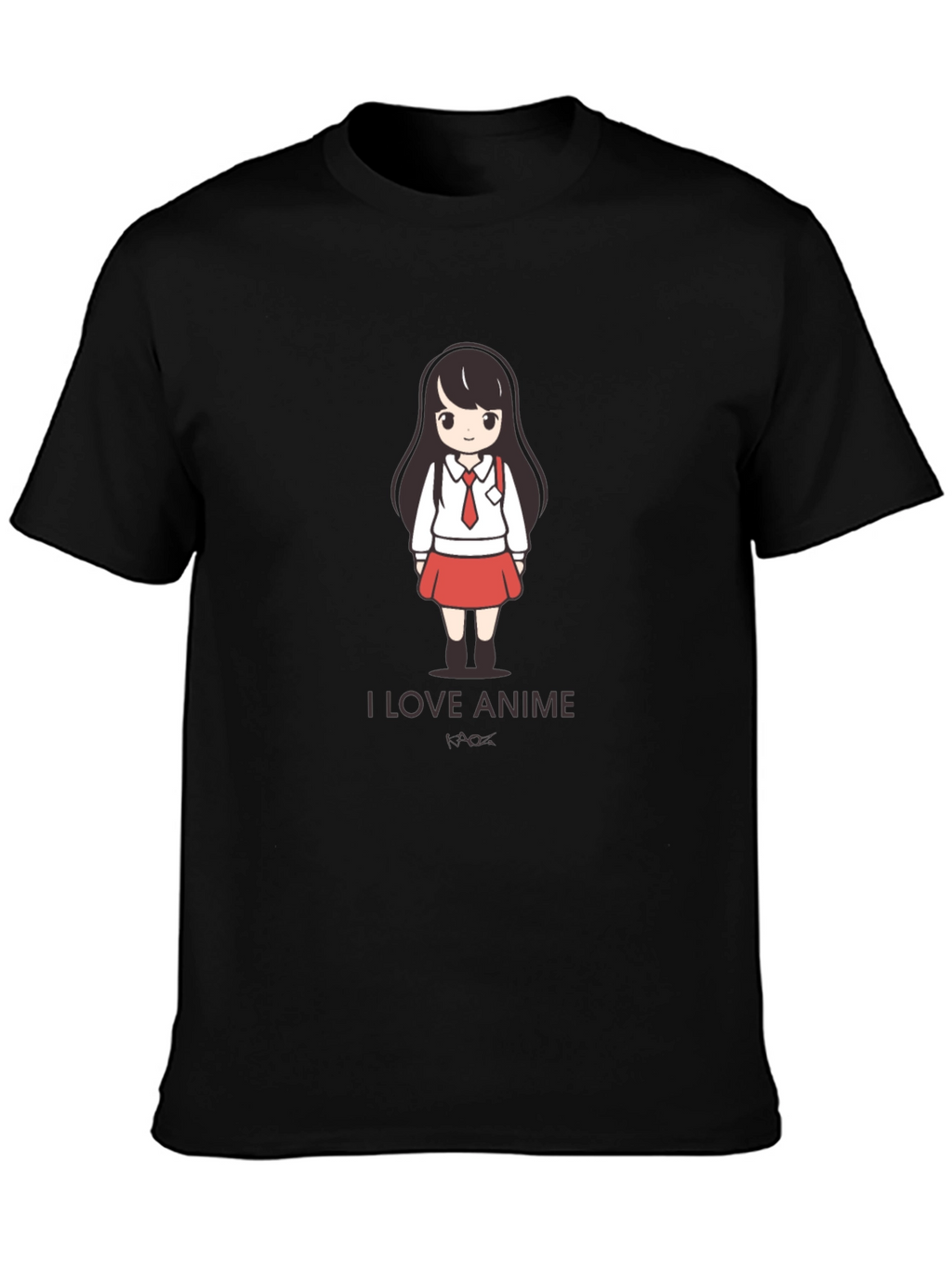 I Love Anime Black T-Shirt