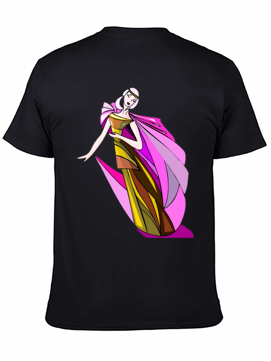 Elegant Woman Graphic Tee - Stylish Black T-Shirt