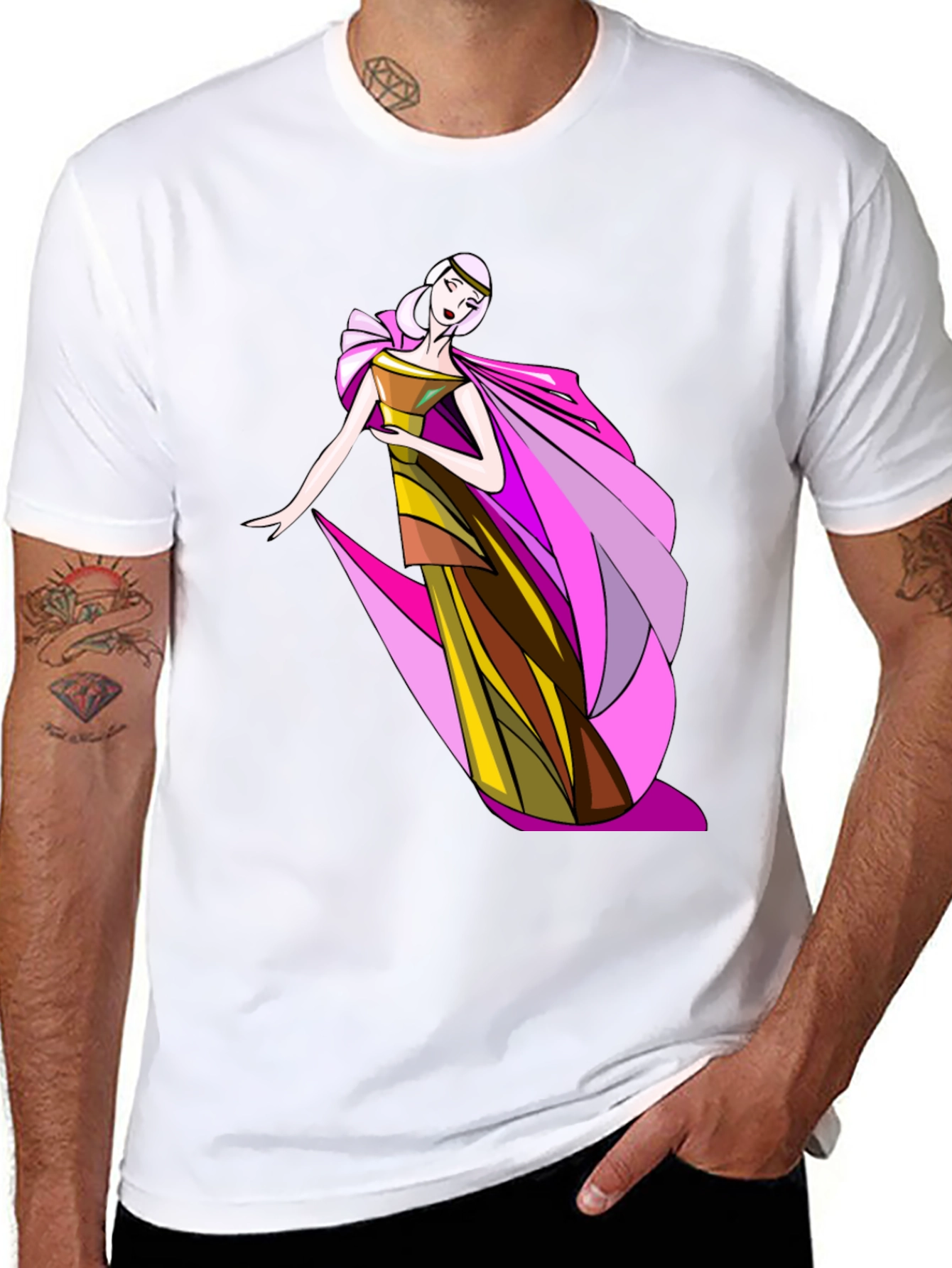 Elegant Woman Graphic Tee - Stylish Black T-Shirt