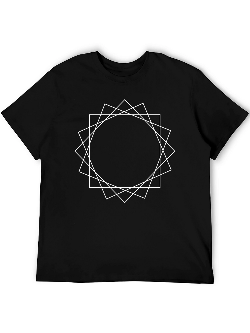 Geometric Graphic Print Black T-Shirt