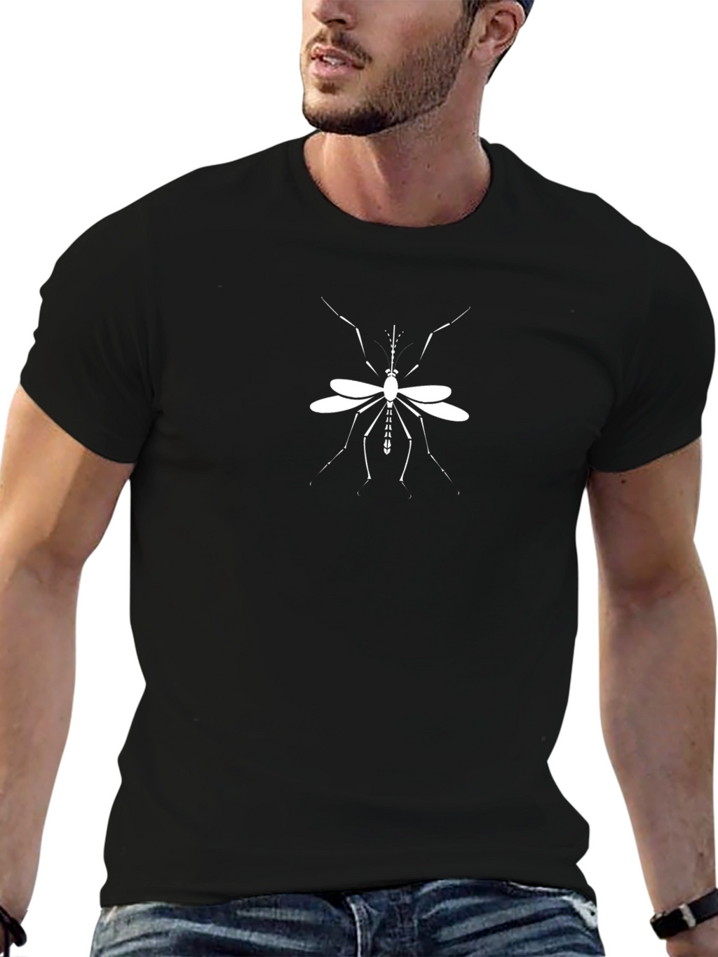 Mosquito Graphic Tee - Black Cotton T-Shirt