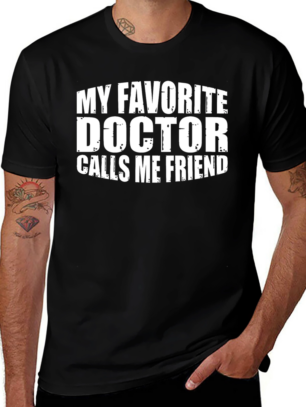 My Favorite Doctor Friend Tee - Black