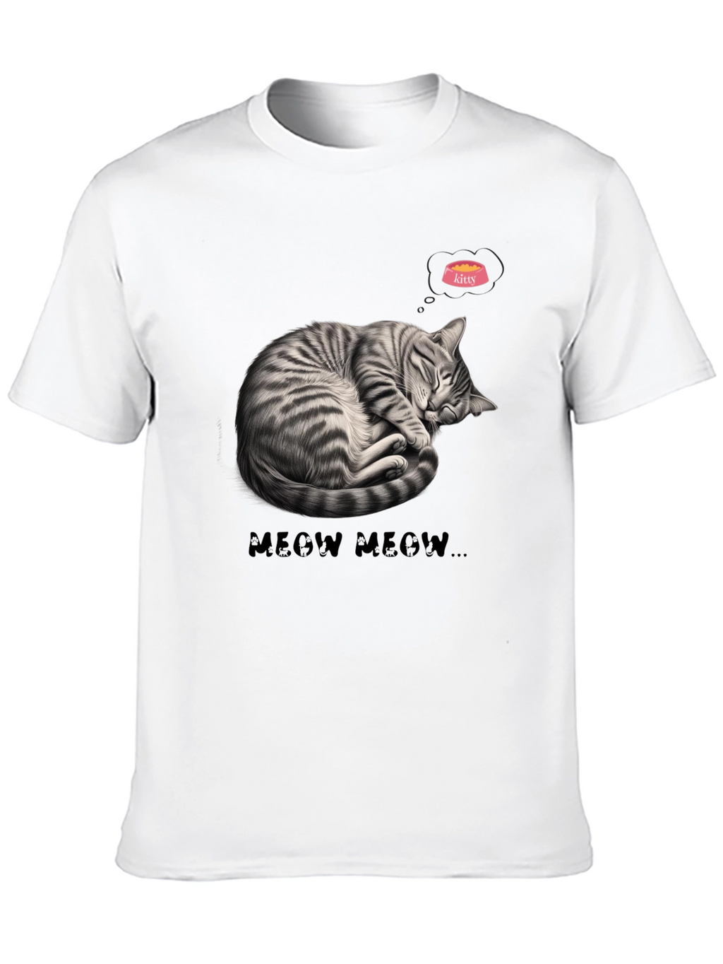 Cute Cat Nap Graphic Tee - Meow Meow T-Shirt