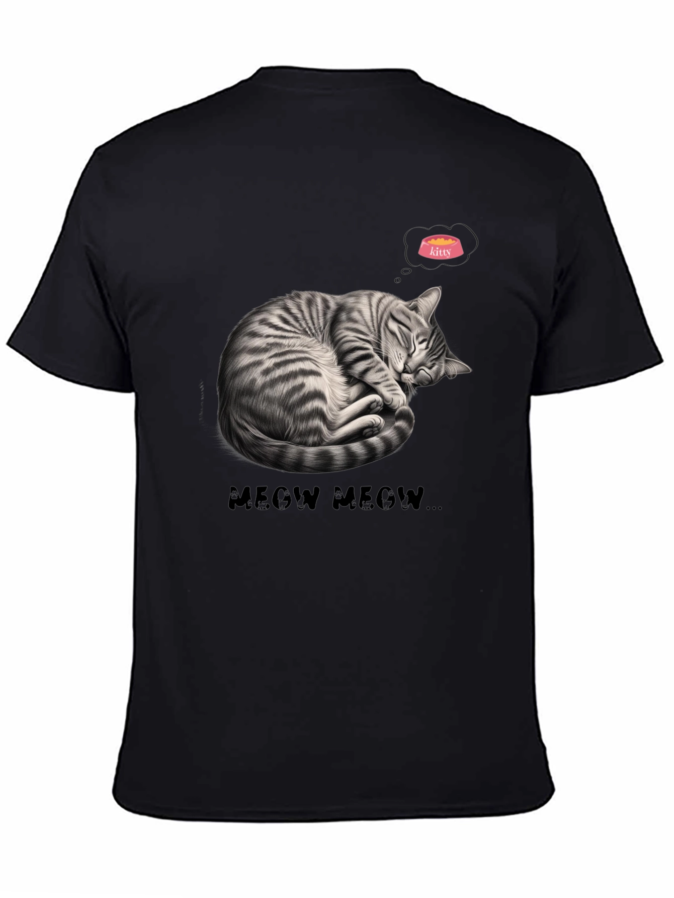 Cute Cat Nap Graphic Tee - Meow Meow T-Shirt