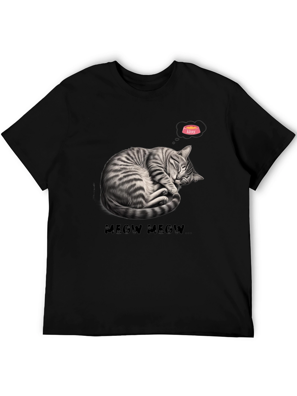 Cute Cat Nap Graphic Tee - Meow Meow T-Shirt
