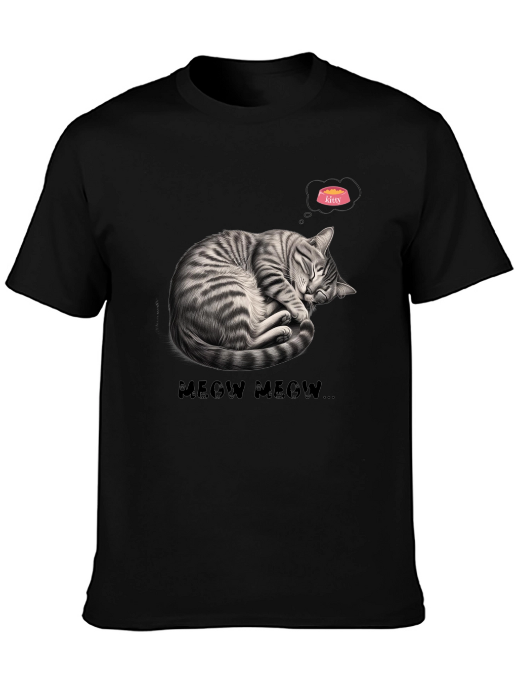 Cute Cat Nap Graphic Tee - Meow Meow T-Shirt