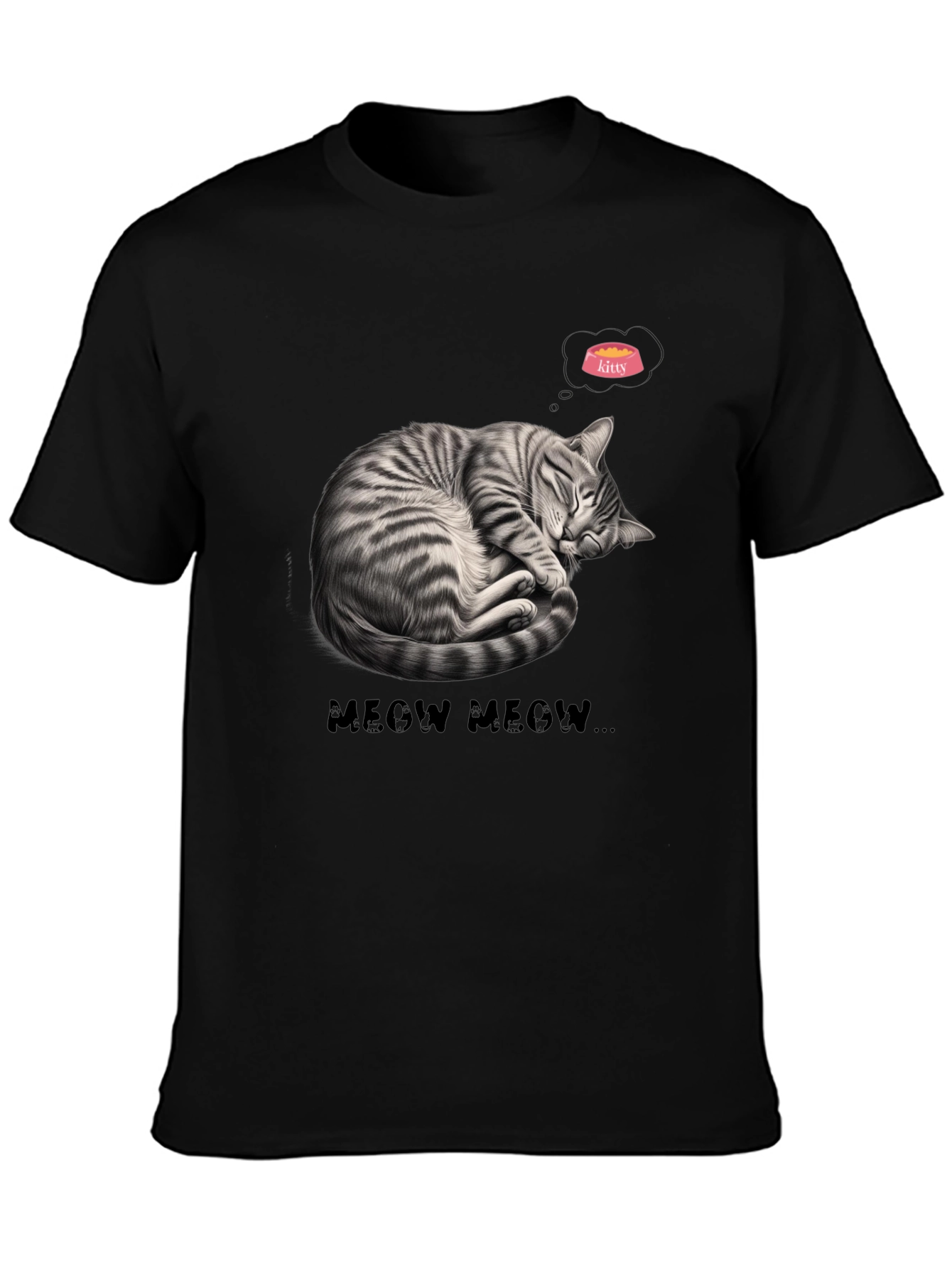 Cute Cat Nap Graphic Tee - Meow Meow T-Shirt