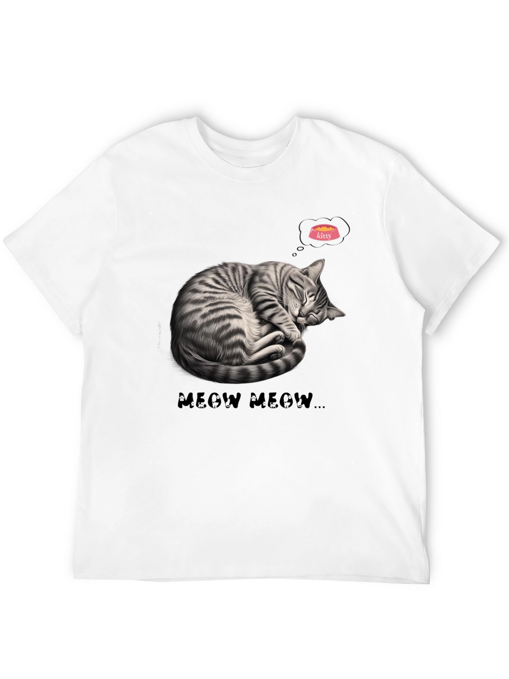 Cute Cat Nap Graphic Tee - Meow Meow T-Shirt